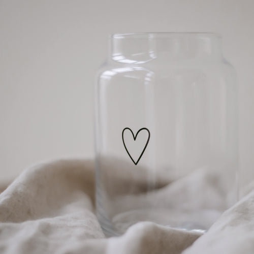 Vase en verre grand coeur