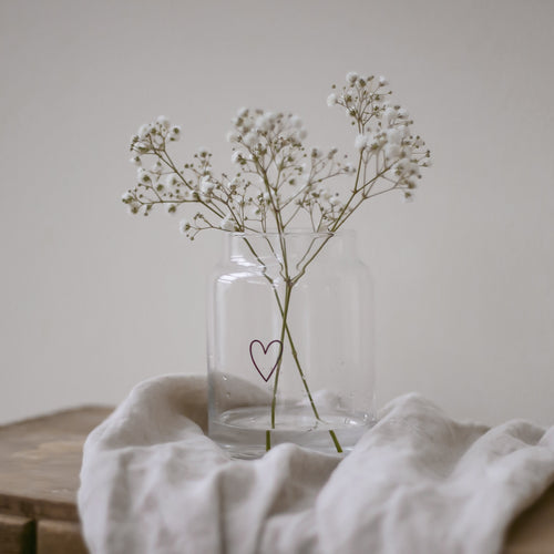 Vase en verre grand coeur