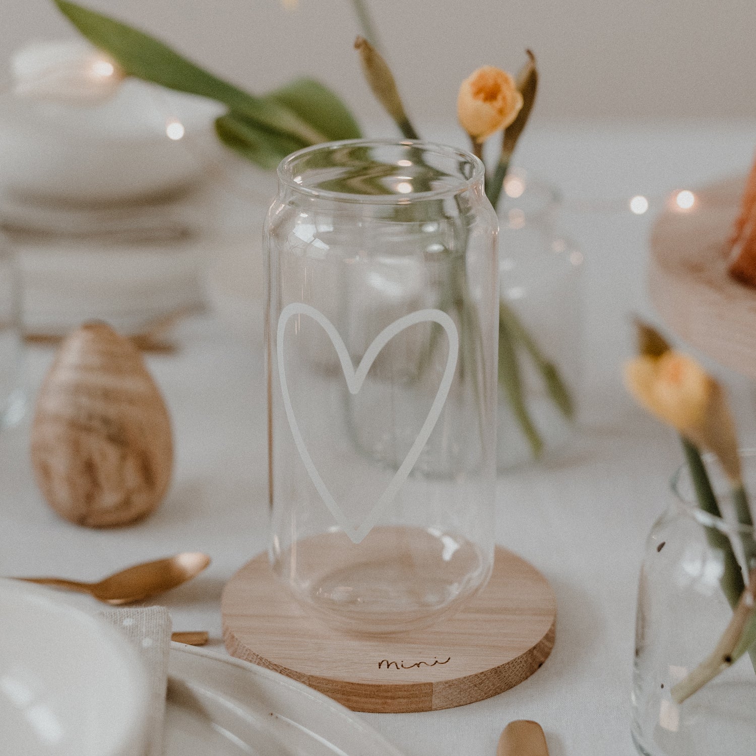 Grand verre à boire coeur