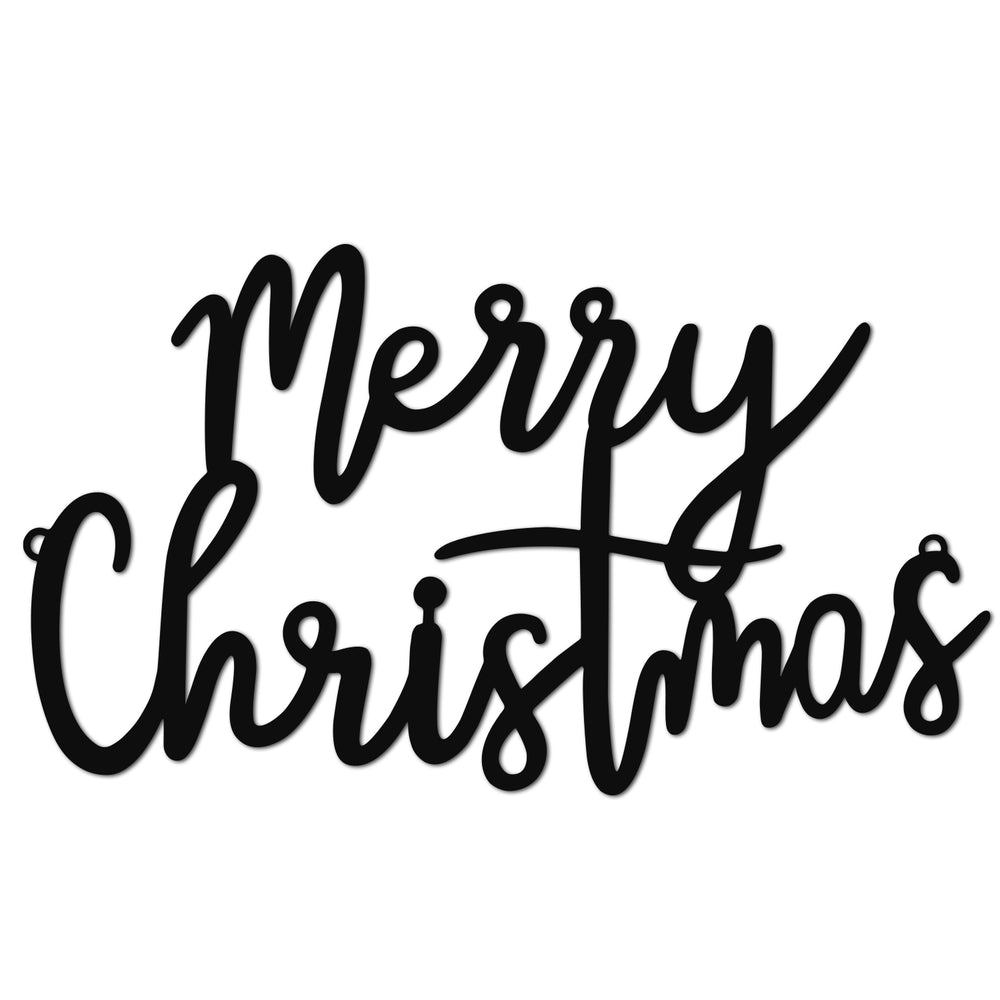 Holzschriftzug Merry Christmas Schwarz