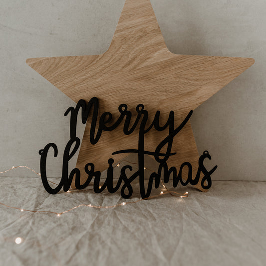 Lettres en relief en bois Merry Christmas en Noir