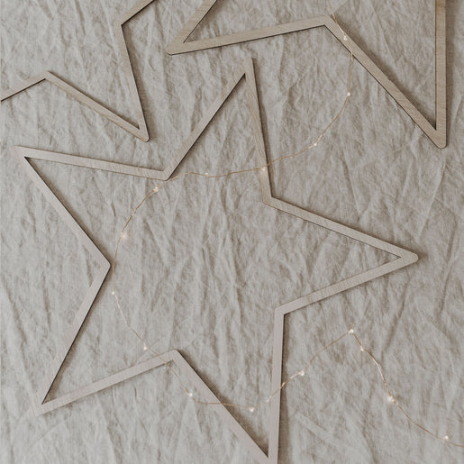 Holzkranz Stern natur im 3er Set