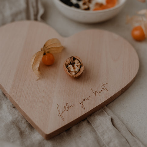 Frühstücksbrett Herz Follow your heart