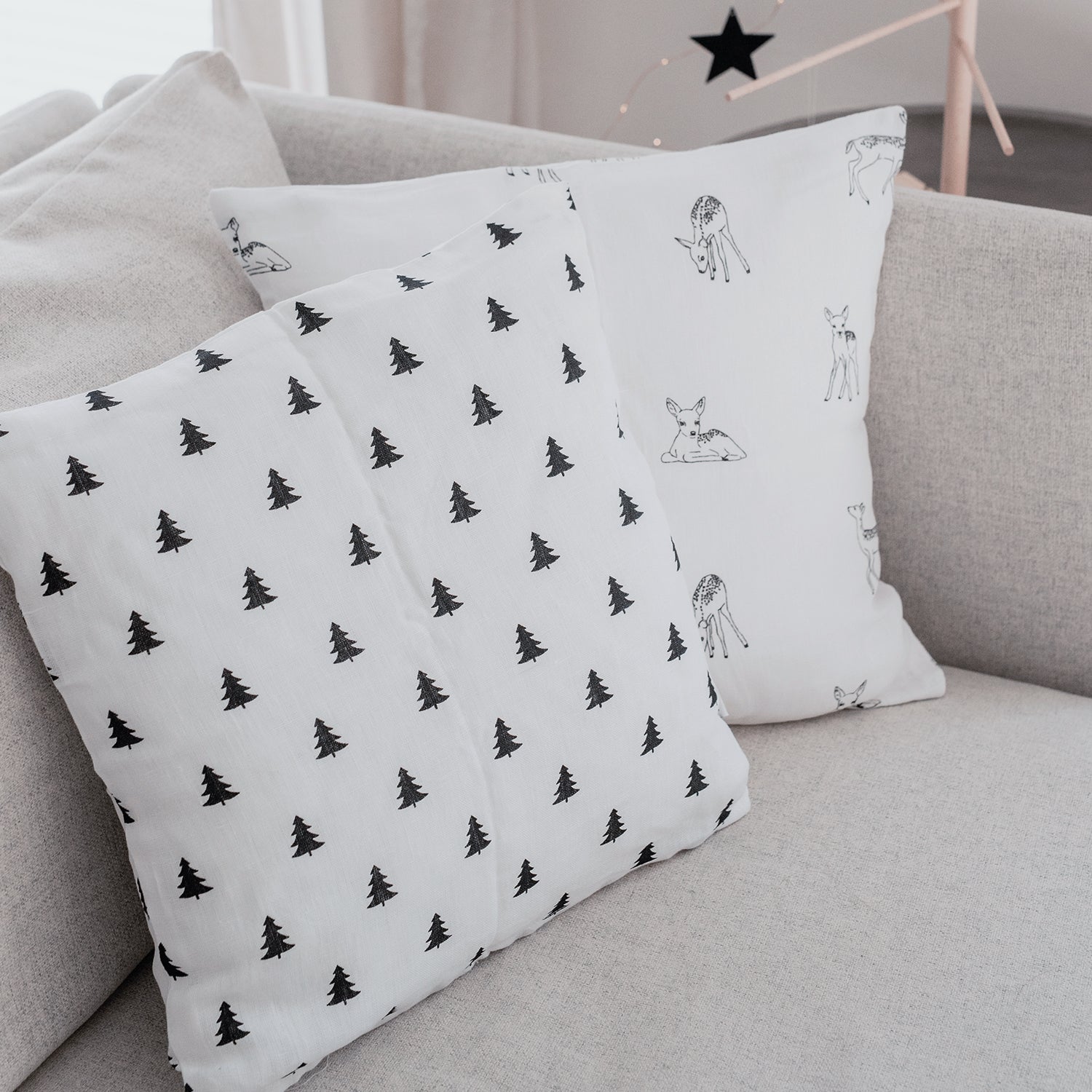 Housse de coussin Sapin en lin