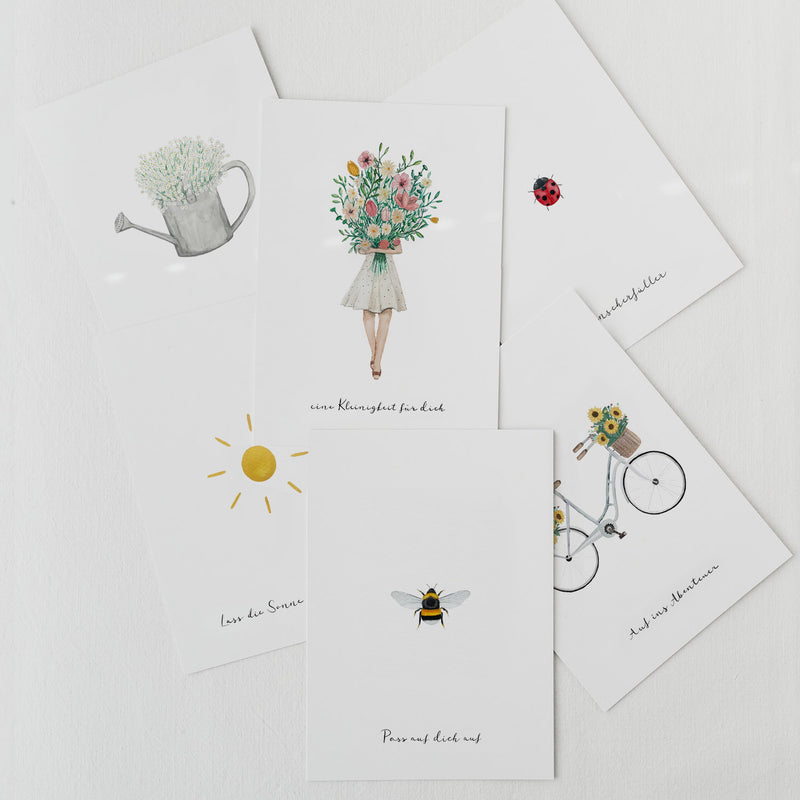 Lot de 6 cartes "Blumenliebe/Amour des fleurs"