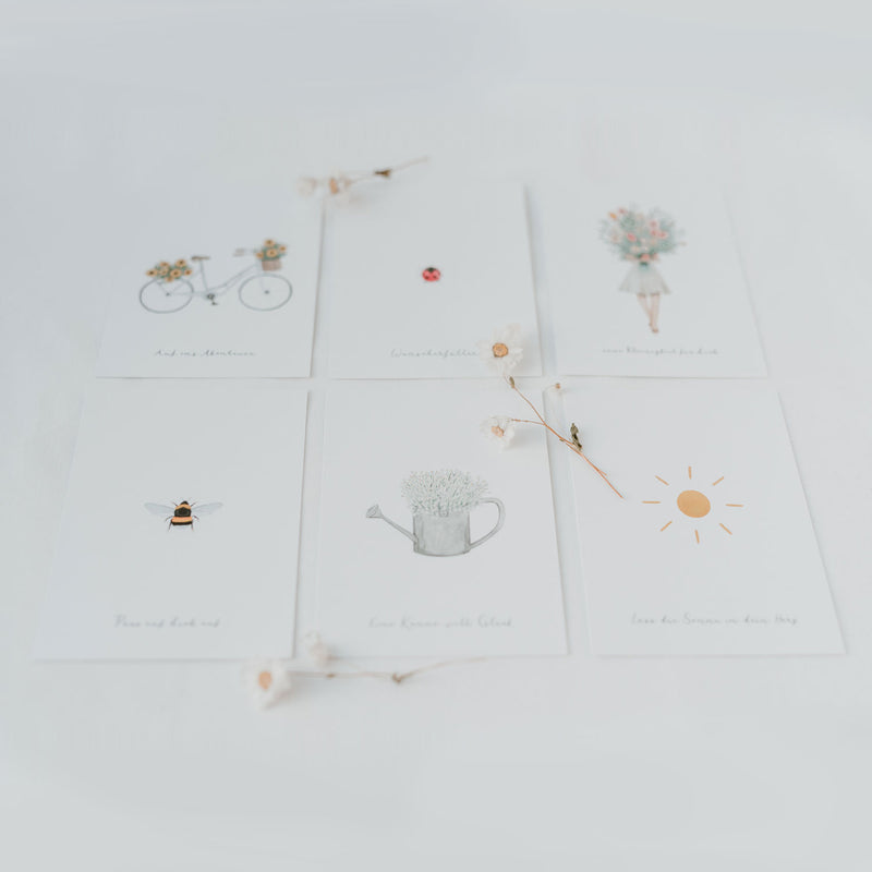 Lot de 6 cartes "Blumenliebe/Amour des fleurs"