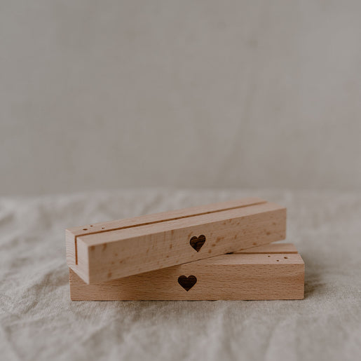 Support de cartes et fleurs séchées "Coeur" en lot de 2