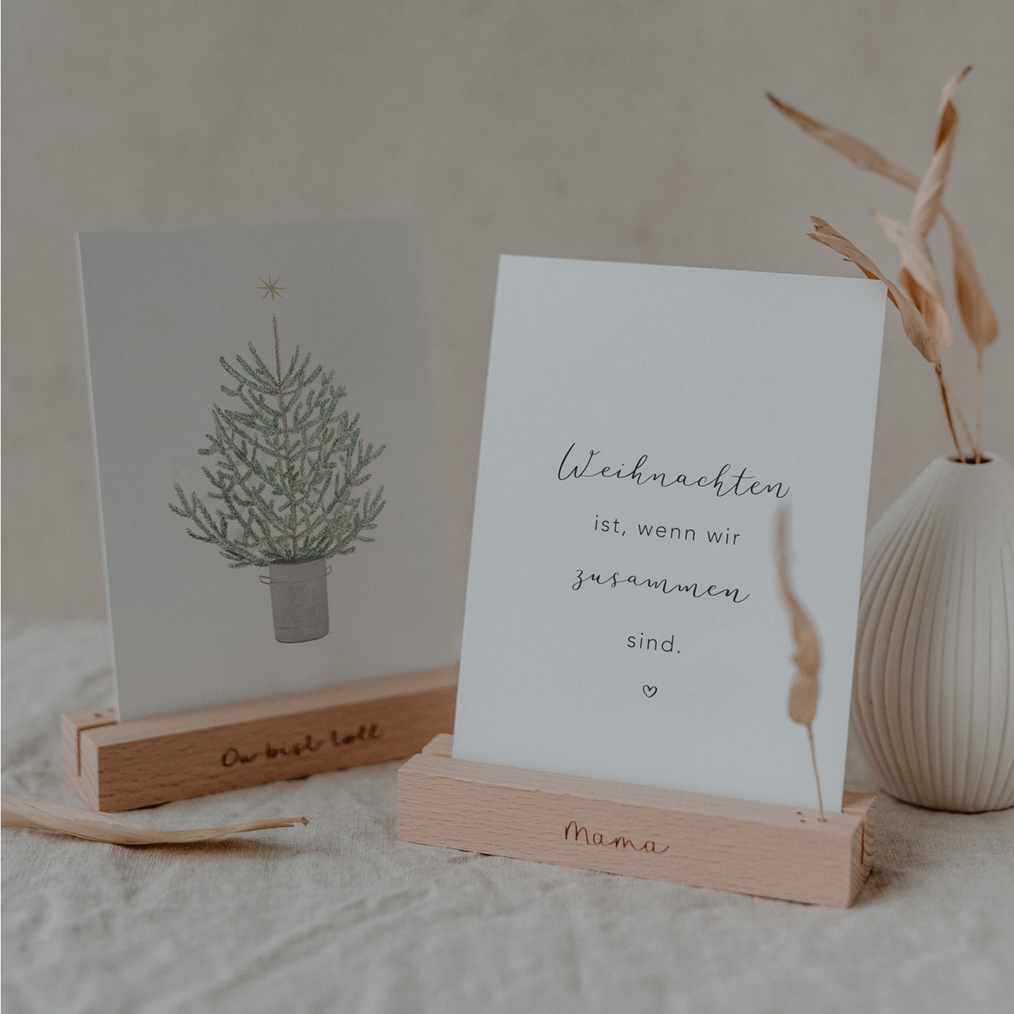 Karten- und Trockenblumenständer Mama im 2er Set