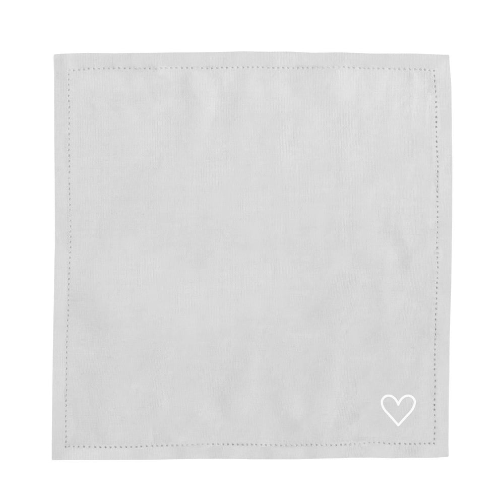 Leinen Servietten Herz im 4er Set