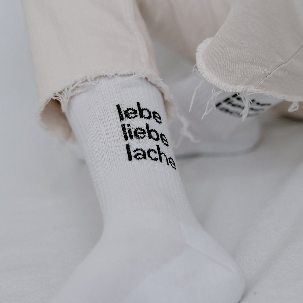 Socken Lebe Liebe Lache