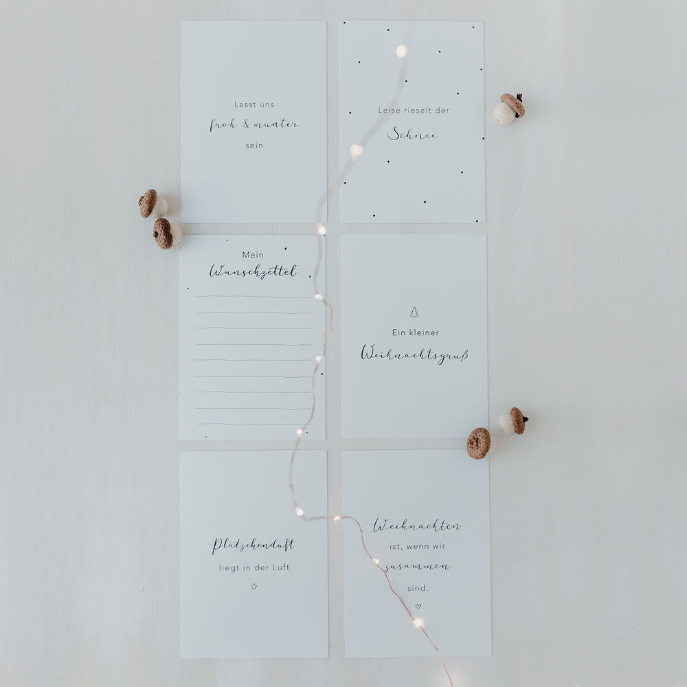 Kartenset Weihnachtssprüche 6er Set