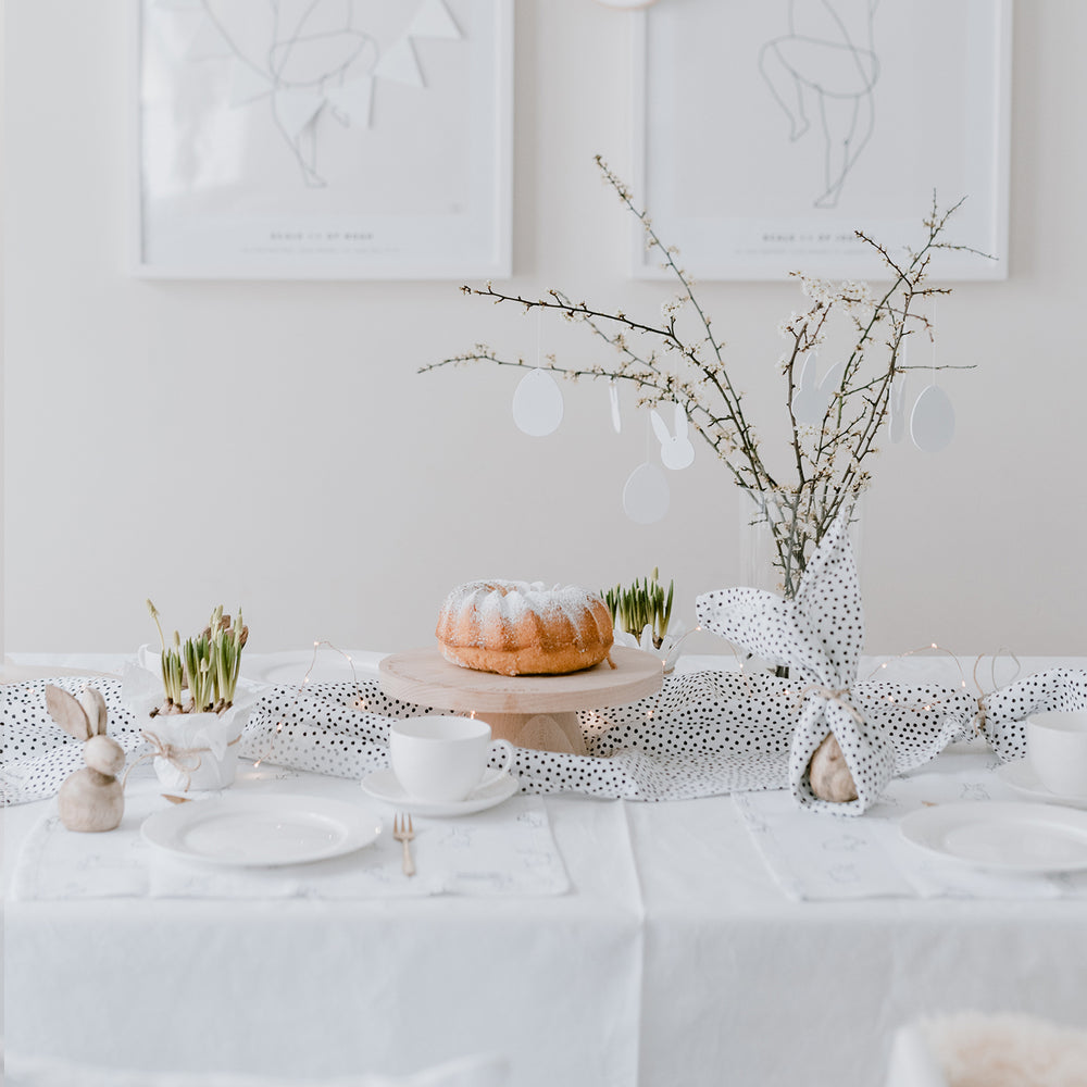 Tischläufer Punkte aus Leinen