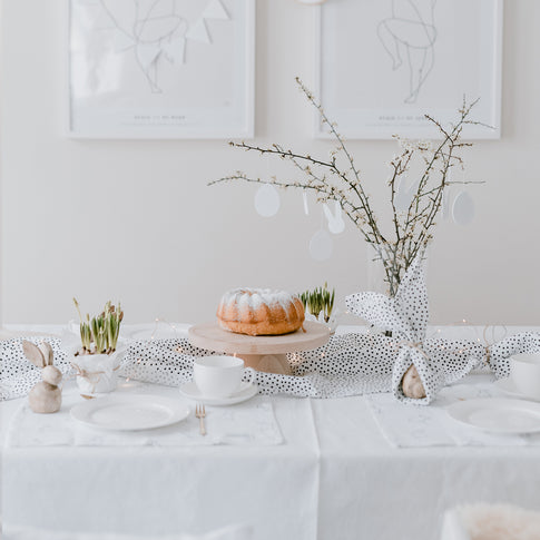 Tischläufer Punkte aus Leinen