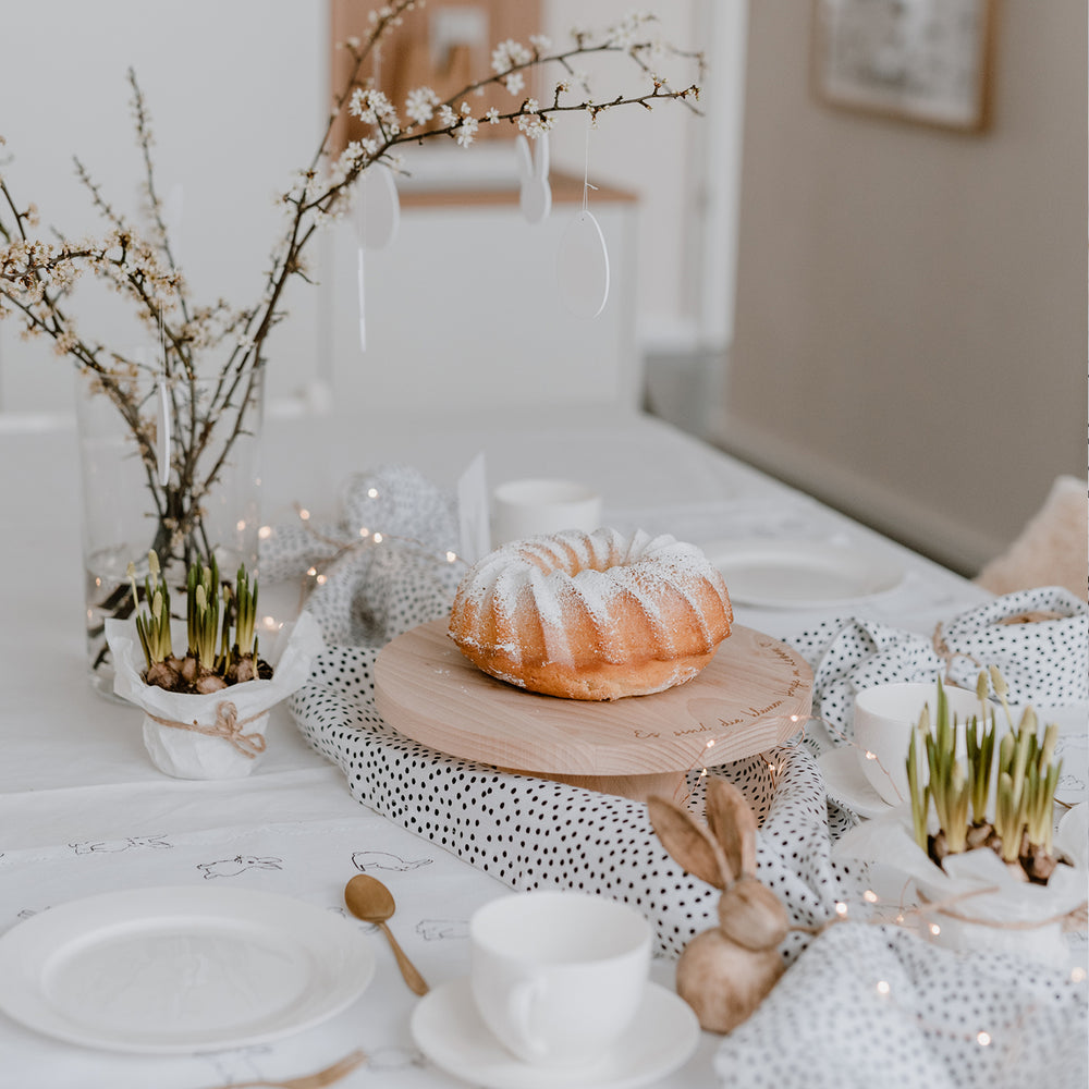 Tischläufer Punkte aus Leinen