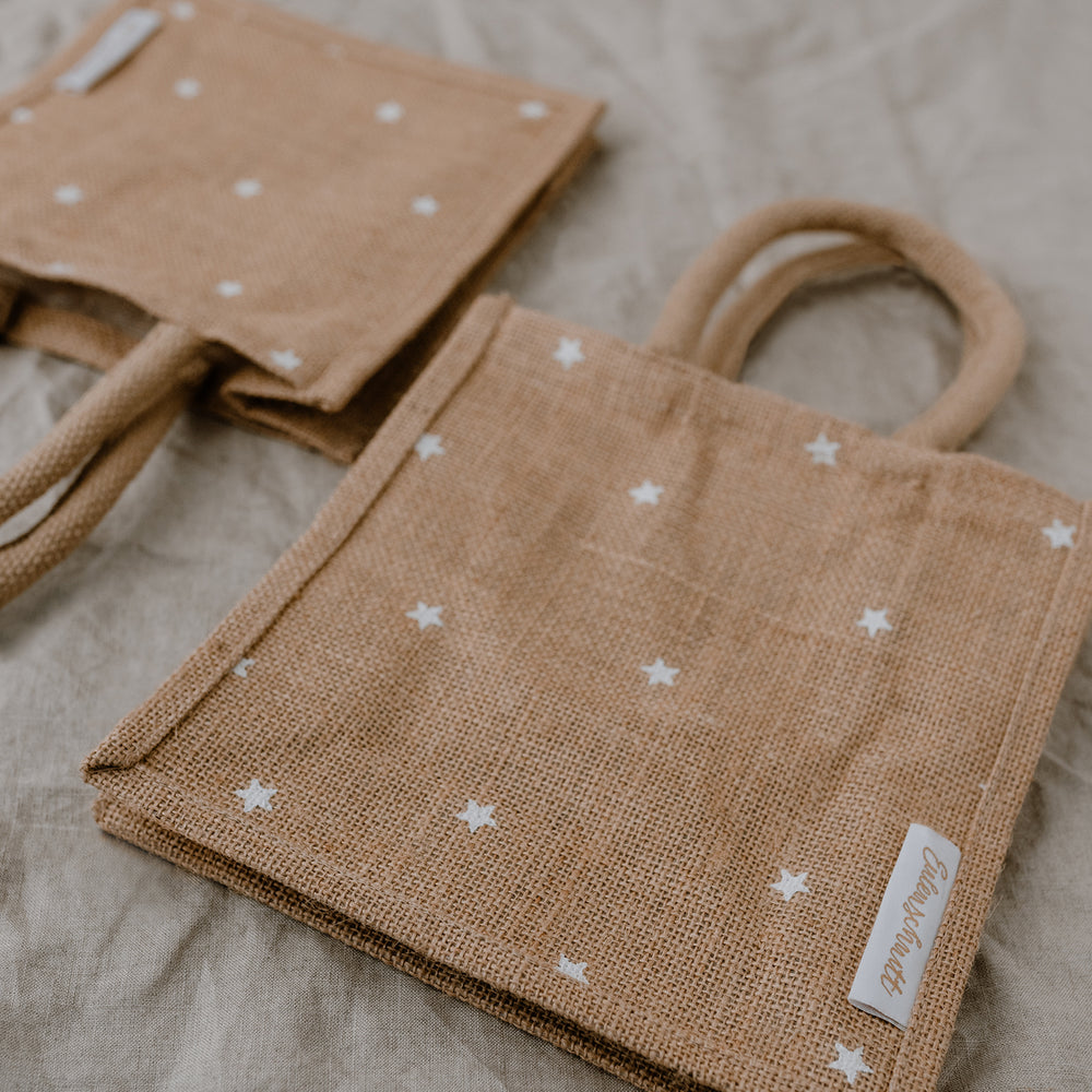 Mini Jute Shopper Sterne im 2er Set