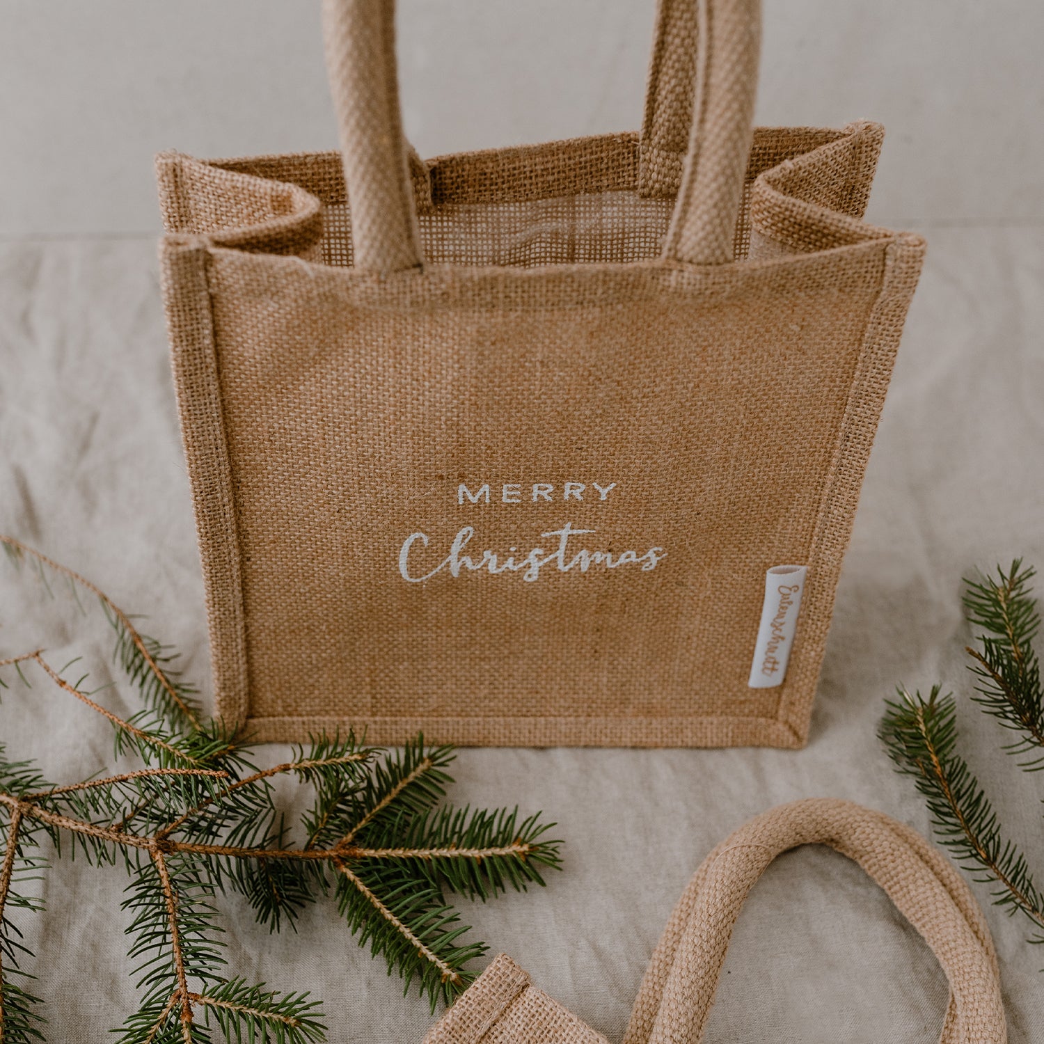 Mini Jute Shopper Christmas im 2er Set