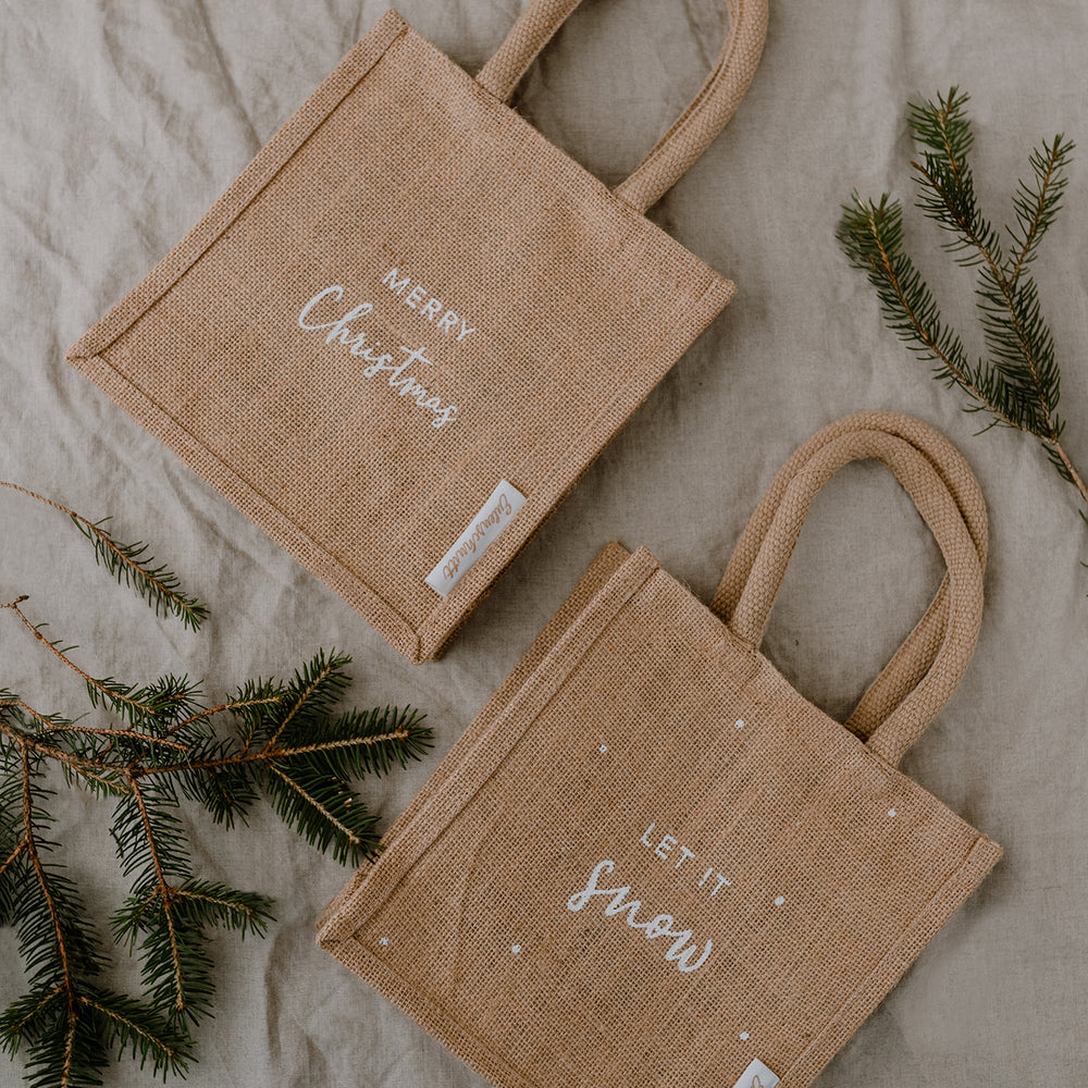 Mini Jute Shopper Christmas im 2er Set