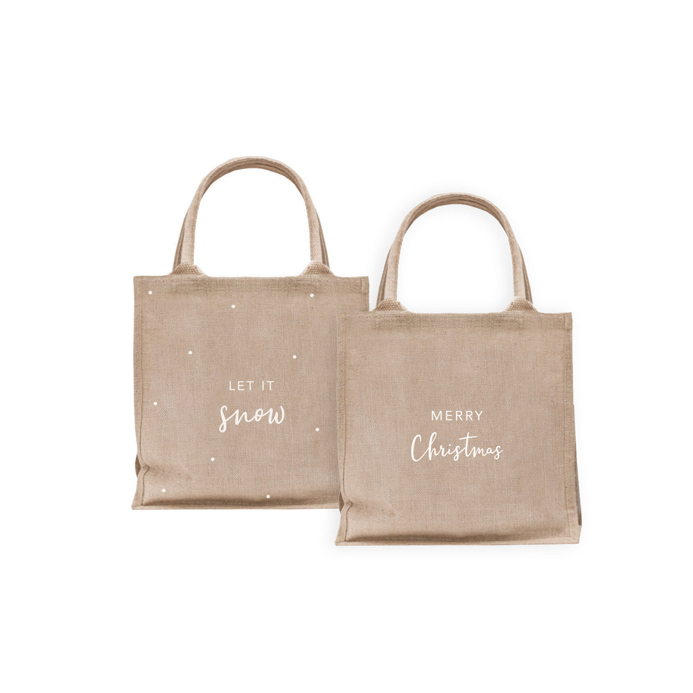 Mini Jute Shopper Christmas im 2er Set