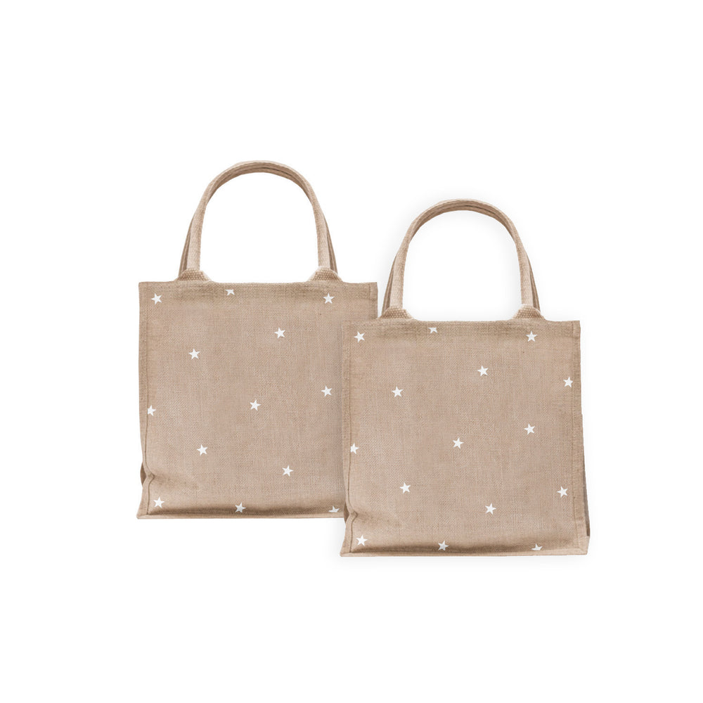 Mini Jute Shopper Sterne im 2er Set