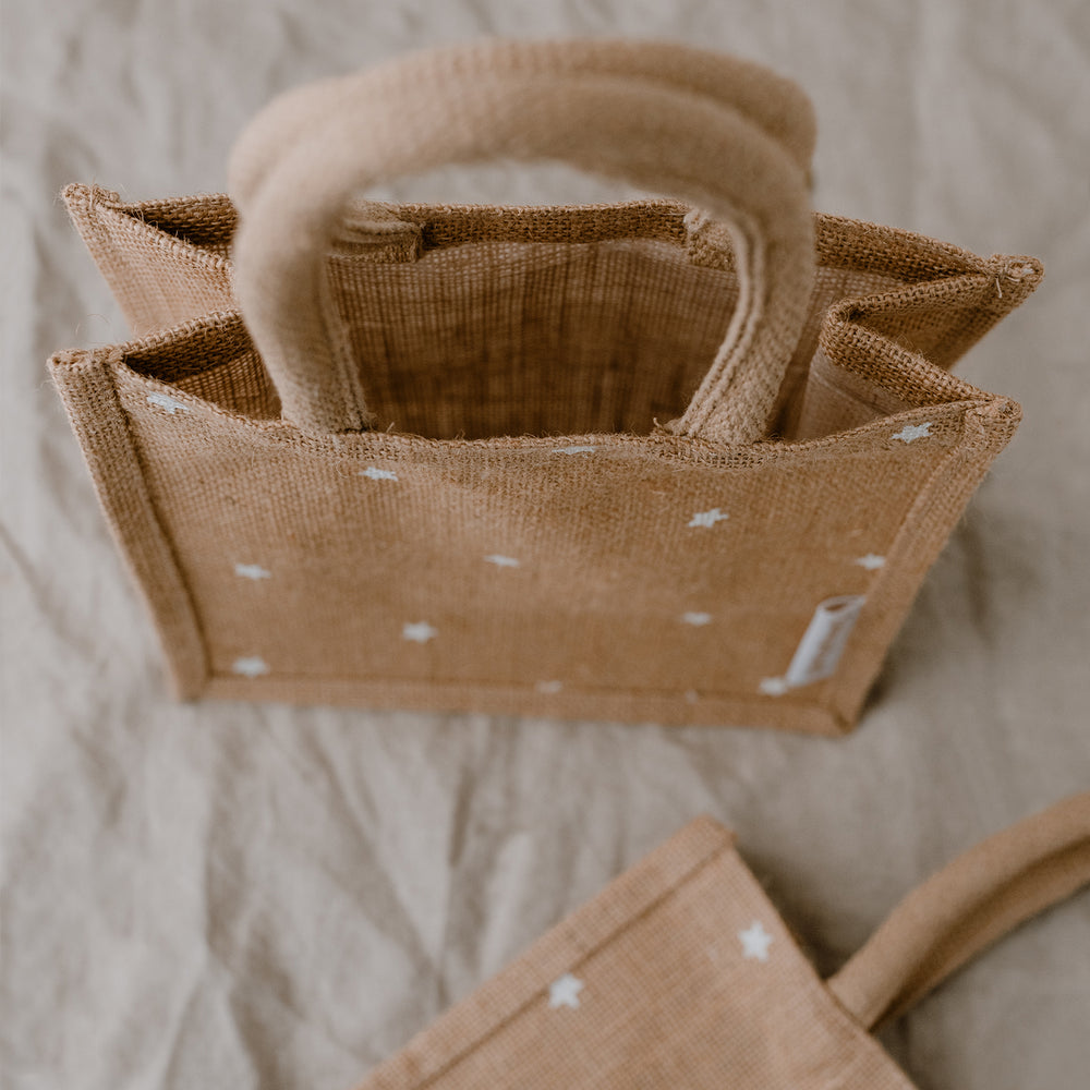 Mini Jute Shopper Sterne im 2er Set