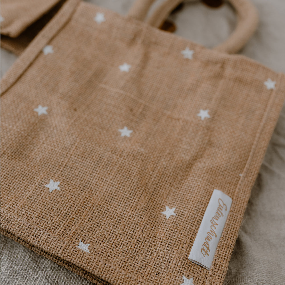 Mini Jute Shopper Sterne im 2er Set