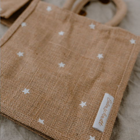 Mini Jute Shopper Sterne im 2er Set