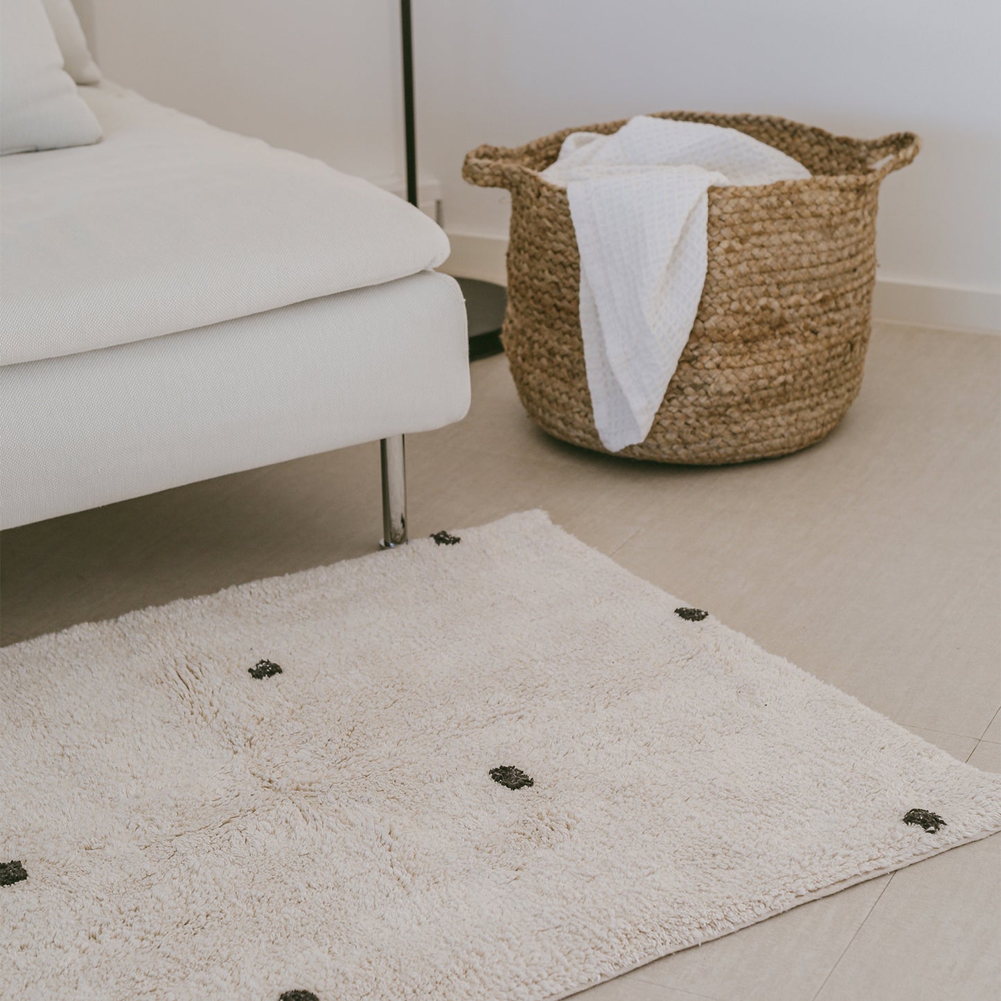 Tapis couloir tissé à pois 200x70cm